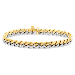 White and yellow 18k gold bracelet