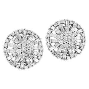 Sparkling diamond earrings in 14k white gold