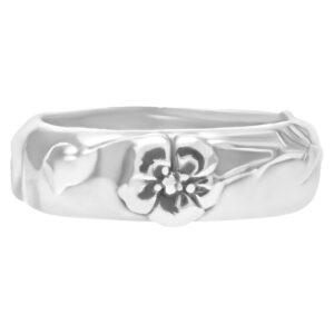 Tiffany & Co. sterling silver band with flower design