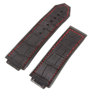 Hublot black alligator rubber strap 21mm x 19mm (12-25-80, 6-25-100)