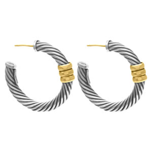 David Yurman Cable Classic hoops in 14k & sterling silver