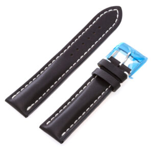 Breitling 22mm x 20mm black leather strap with original buckle