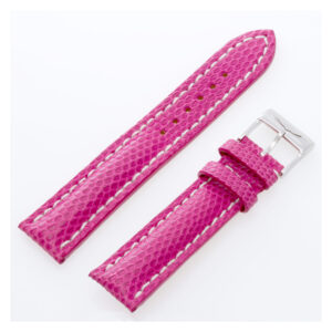 Breitling 20mm x 18mm Fuchsia lizard strap with steel tang buckle