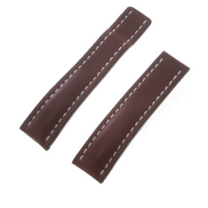 Breitling dark brown with white stitching for deployment buckle (22mm x 19mm)