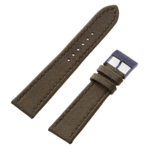 Breitling green military canvas strap with black steel tang buckle(24x20)