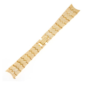 14k yellow gold satin link bracelet double fold over clasp (20mm x 15mm)