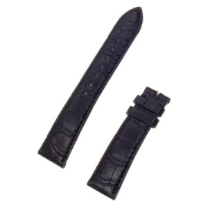 Zenith black alligator strap (19mmx16mm). Length is 4 2/16" (long piece) and 2" (short piece)