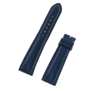 Breitling blue leather strap with white stitching (22x18)