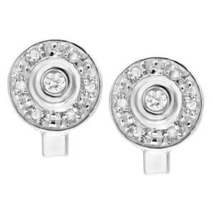 Cute round diamond earrings (0.20ct) in 18k white gold