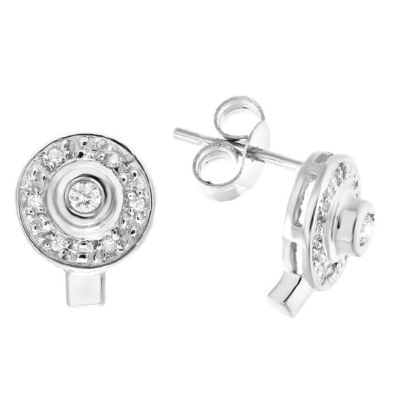 Cute round diamond earrings (0.20ct) in 18k white gold