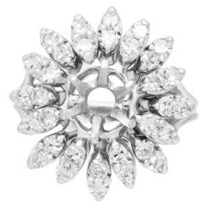 Diamond Snowflake setting in 14k white gold. 1.00 carats. (I-J color, SI clarity)