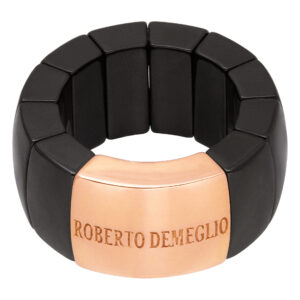 Roberto Demeglio black ceramic ring with 18k accent