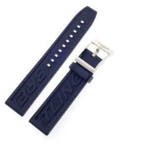 Breitling Blue Rubber Strap with Stainless Steel Tang Buckle (22x20)