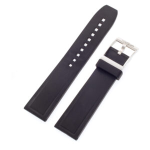 Brieitling black rubber strap with a stainless steel tang buckle (22-20)