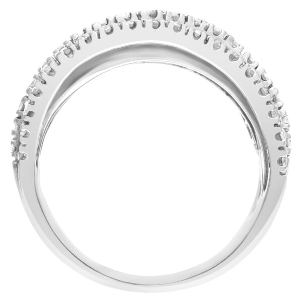 Twisted 7 swirls of pave diamonds ring in 18k white gold