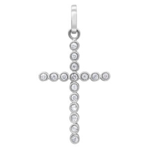 Diamond cross pendant in 14k white gold, approximatelty 4 carats.