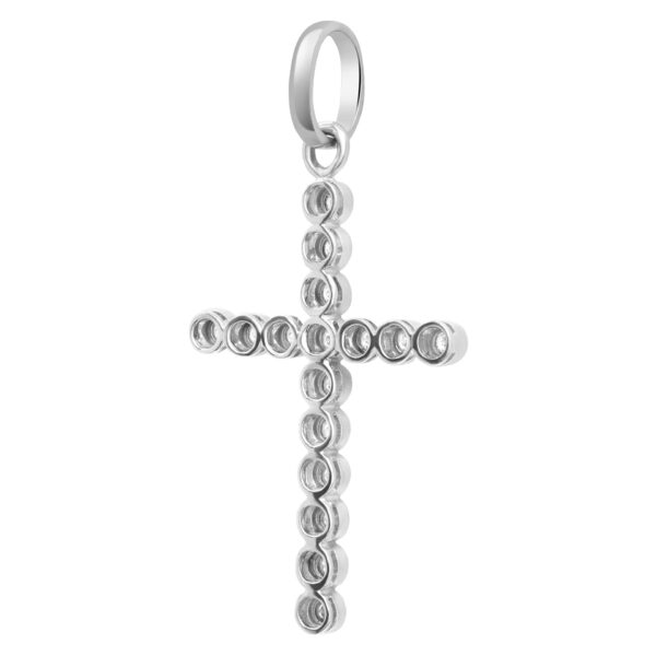 Diamond cross pendant in 14k white gold, approximatelty 4 carats.