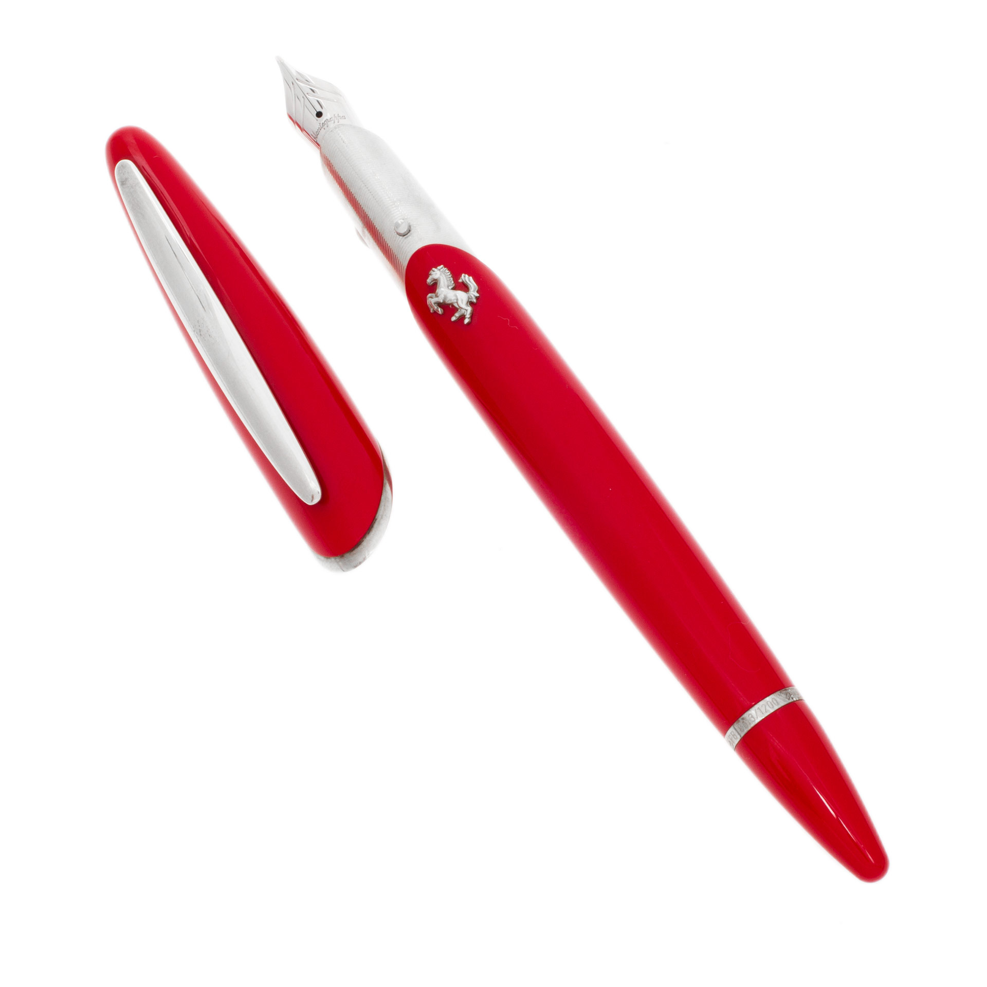 Montegrappa racing red and sterling silver Ferrari fountain pen