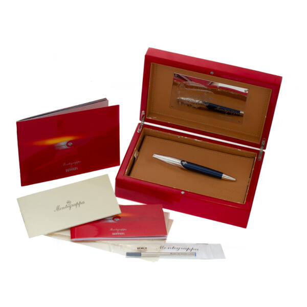 Ferrari Montegrappa limited edition rollerball pen in sterling silver and lacquer mira beau blue