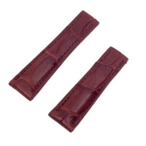 Burgundy Crocodile Deployant Strap For Rolex Daytona (20mmx16mm)