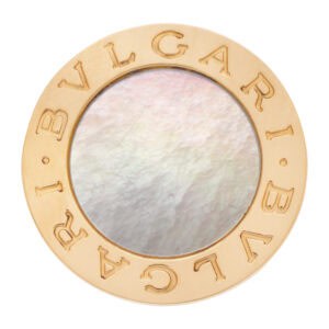 Bvlgari Mother of Pearl round top bezel ring in 18k gold