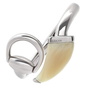 Gucci Horsebit Contraire sterling silver bracelet with white horn