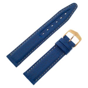 TAG Heuer blue sharkskin strap with white stitching and TAG Heuer tang buckle 19 x 18 (BC0627)