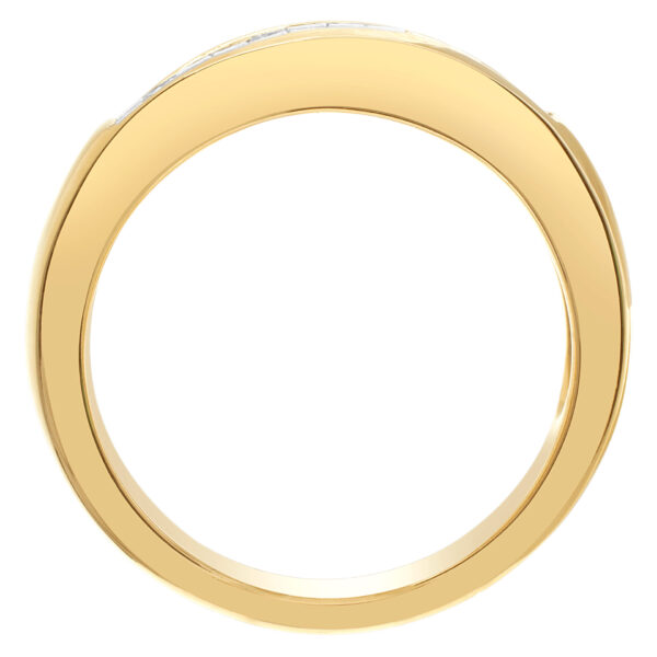 14k yellow gold ring with invisible set diamonds