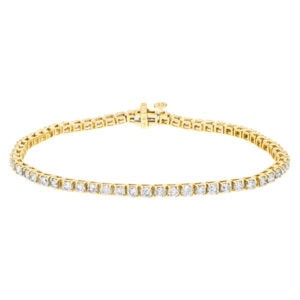 Diamond Line Bracelet in 14k yellow gold with approximatly 2 carats diamonds