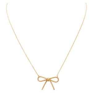 Tiffany & Co. Twisted Cable Wire Bow pendant necklace in 18k