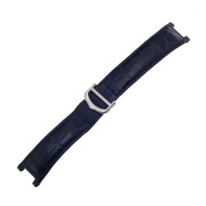 Cartier midnight blue Pasha alligator strap (20mm x 17mm) with stainless steel deployant buckle