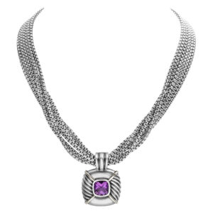 David Yurman Albion amethyst necklace in 14k & sterling silver