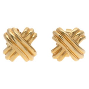 Tiffany & Co "X" earrings in 18k gold