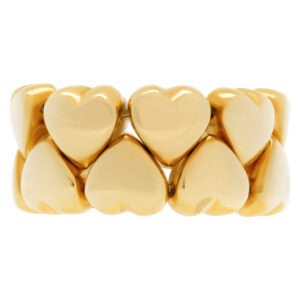 "Eternal Love" flex heart band in 18k yellow gold. Size 7.5