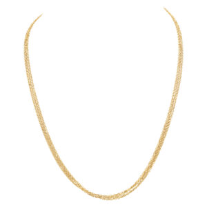 Triple chain 14k yellow gold necklace- 18" yellow gold