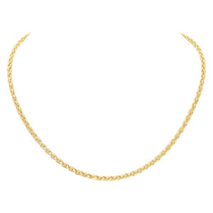 Wheat spiga 14k gold link chain necklace