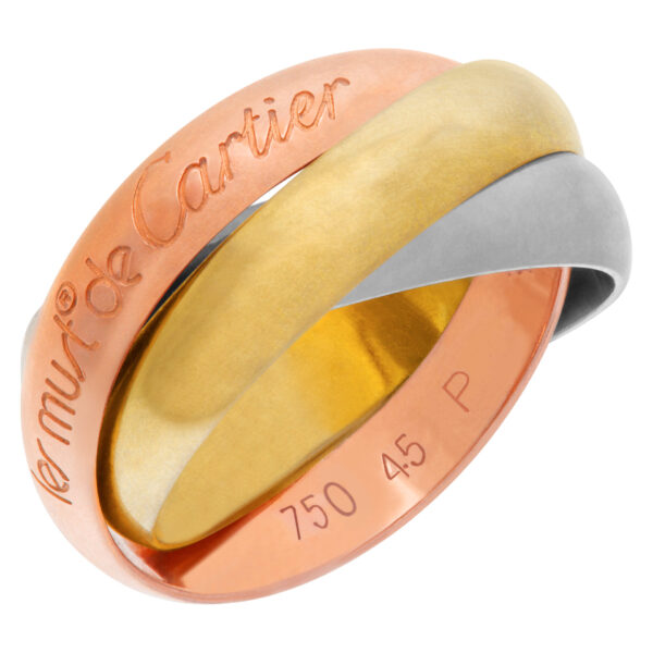 Cartier Tricolor ring in 18k white, yellow, and pink gold