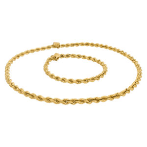 14k gold chain and bracelet set