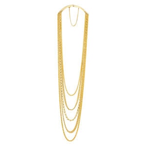 Multi link & length 5 stranded necklace in 14k, 26"-38"