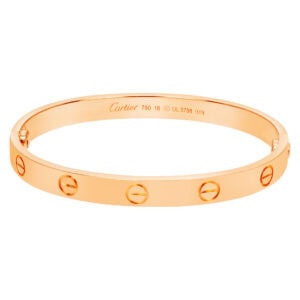 Cartier love bracelet in 18k rose gold, fits a 6in wrist