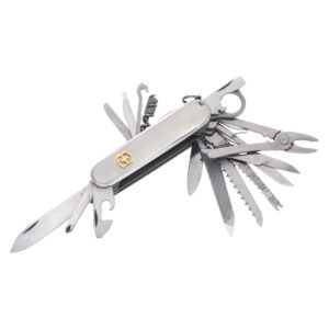 Swiss Army knife with 33 functions with 18k gold applied cross of Switzerland