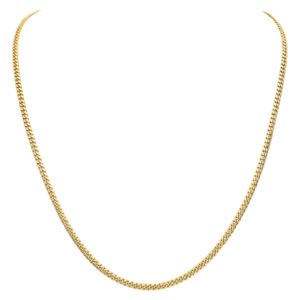 Antique Flat Cuban Chain Link In 18k Yellow Gold.