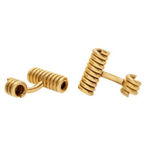 Coil cufflinks in 14k yellow gold