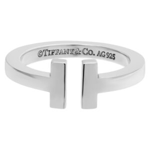 Tiffany and Co. T square ring in sterling silver