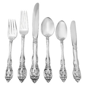 "LA SCALA" Sterling silver flatware set patented in 1964 by Gorham. 6 Place setting for 12 with 7 serving pieces.Over  3285 grams sterling silver.