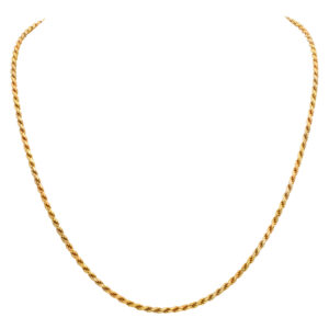 Italian rope style necklace in 18k yellow gold