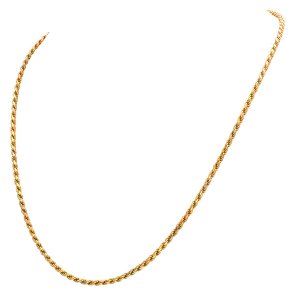 Italian rope style necklace in 18k yellow gold