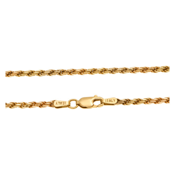 Italian rope style necklace in 18k yellow gold