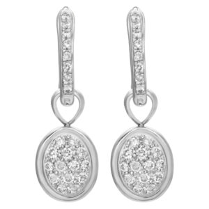 Diamond dangling earrings in 18k white gold