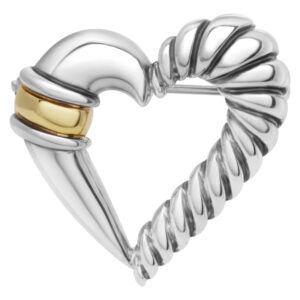 David Yurman Cable Heart Pin in 14k and sterling silver